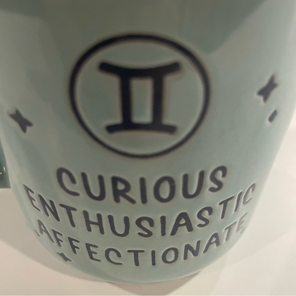 Wild Sage Gemini Zodiac Mug Teal Green Celestial Astrology Cup 16oz Ceramic - Picture 5 of 7